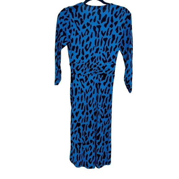 Diane Von Furstenberg David Leopard-Print Minidress Belmont Leo Sky Blue XS NWOT - Picture 5 of 10